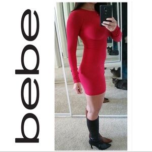 Bebe long sleeve bodycon dress
